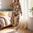 thumbnail image 3 of DISNIMO Boho Mandala Flower Print Womens Pajamas Sets 2 Piece Lounge Set Long Sleeve Sleepwear with Long Pants Comfy Soft Loungewear Nightwear, 3 of 7