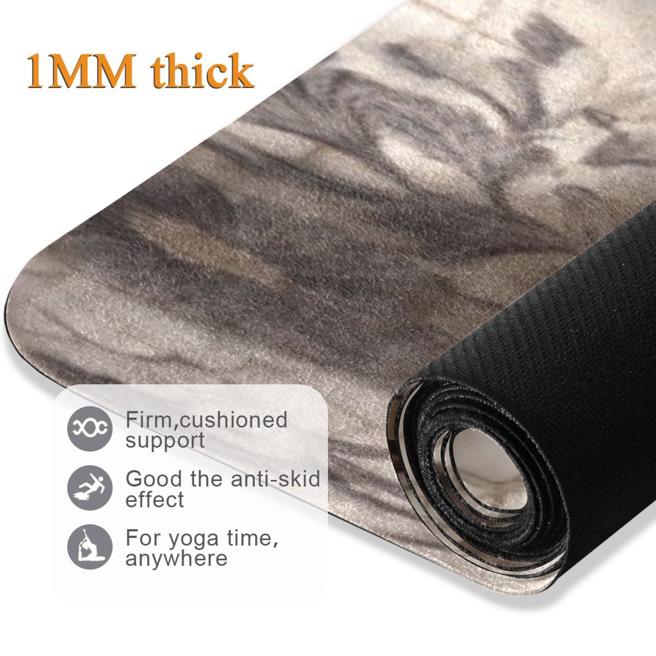 BZSMCE Yoga Mat Women Fitness Mat Textured Floral Snake Pattern