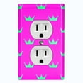 thumbnail image 1 of Metal Light Switch Plate Cover Teal Royal King Queen Crown KIN009, 1 of 13