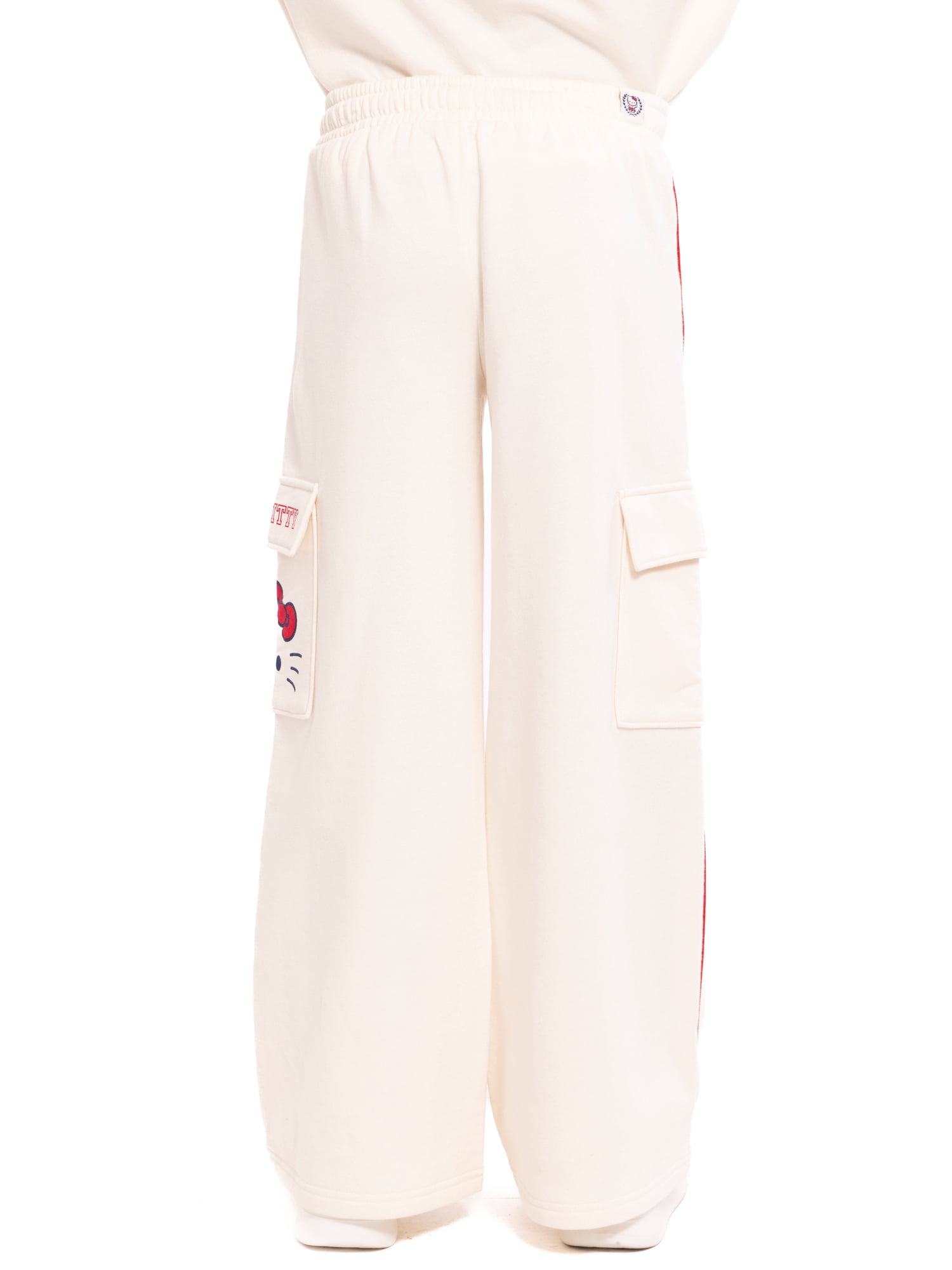 Wonder Nation Hello Kitty Girls Graphic Fleece Cargo Pants, Sizes 4-18