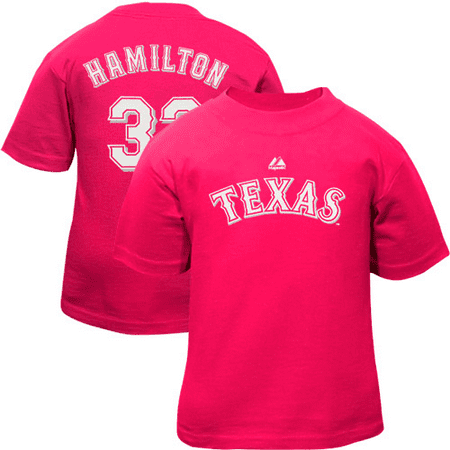 - Majestic Josh Hamilton Texas Rangers #32 Infant Girls Name & Number T-Shirt - Hot Pink