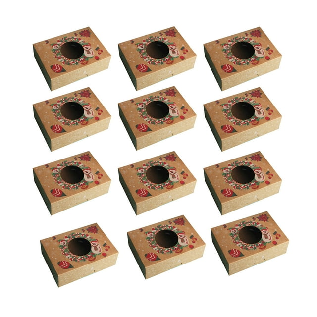 1/6/12pc Caja de bocadillos para hornear de Navidad Caja de papel de embalaje Caja de regalo de embalaje de pastel de Navidad Wmkox8yii gf8797