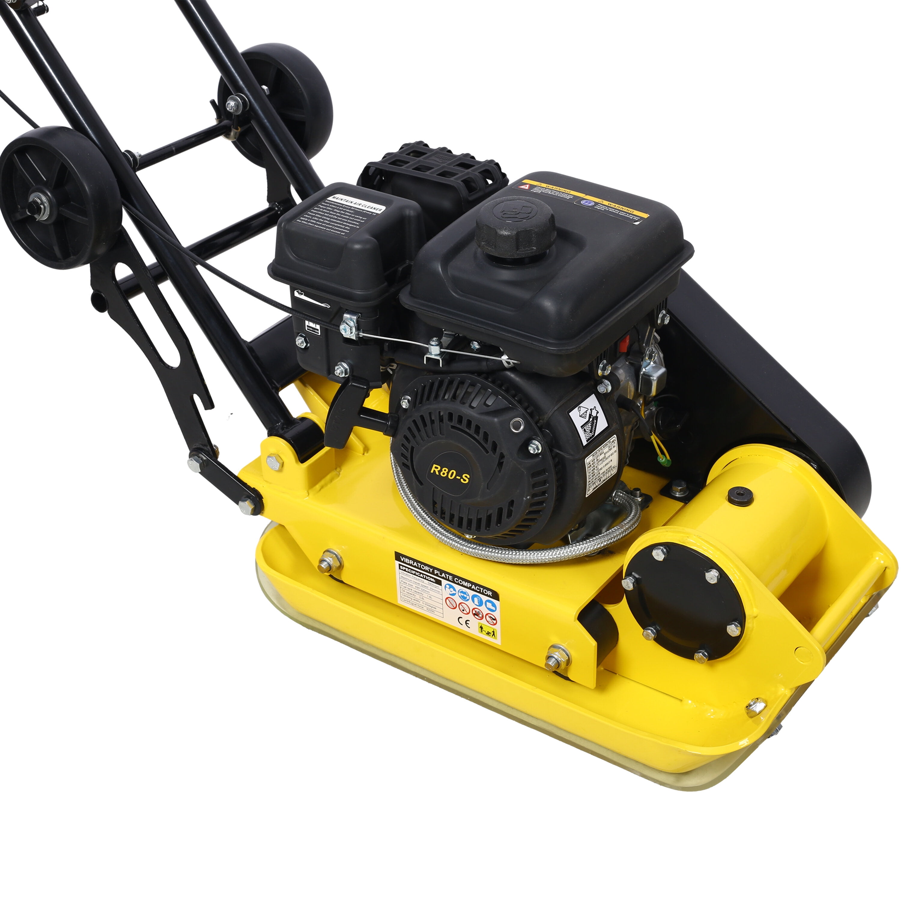 Cordless Drill 2.5HP Plate Compactor Gas 79.7cc 8200N Force Construction Concrete Tamper Machine Power Paver 19.3 x 12.6" Plate,EPA compliant,Impact Driver