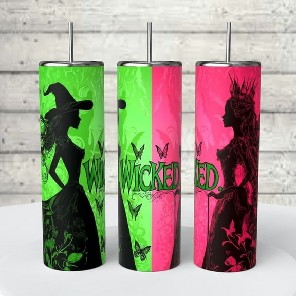 Wicked Witch Glenda Pink Green 20 Ounce Tumbler coffee Cup