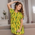 thumbnail image 3 of Pofeuu Corn 1 Print Women's Loose Fit Short Sleeve Nightgown, Comfortable Sleep Dress for Women, Casual Lounge Sleepwear, Soft Cotton Sleep Dress, 3 of 6