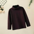 thumbnail image 4 of Otqutp Unisex Kids Soft Cotton with Spandex Pullover Long Sleeve T-Shirt Turtleneck Tees for Girls or Boys for 3 To 10 Years(Coffee,3-4 Years), 4 of 4