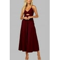 thumbnail image 6 of FreshPretty Women Summer Spaghetti Strap Dress Sleeveless V Neck Cutout Slit Casual Beach Party Maxi Dresses with Pockets, 6 of 6