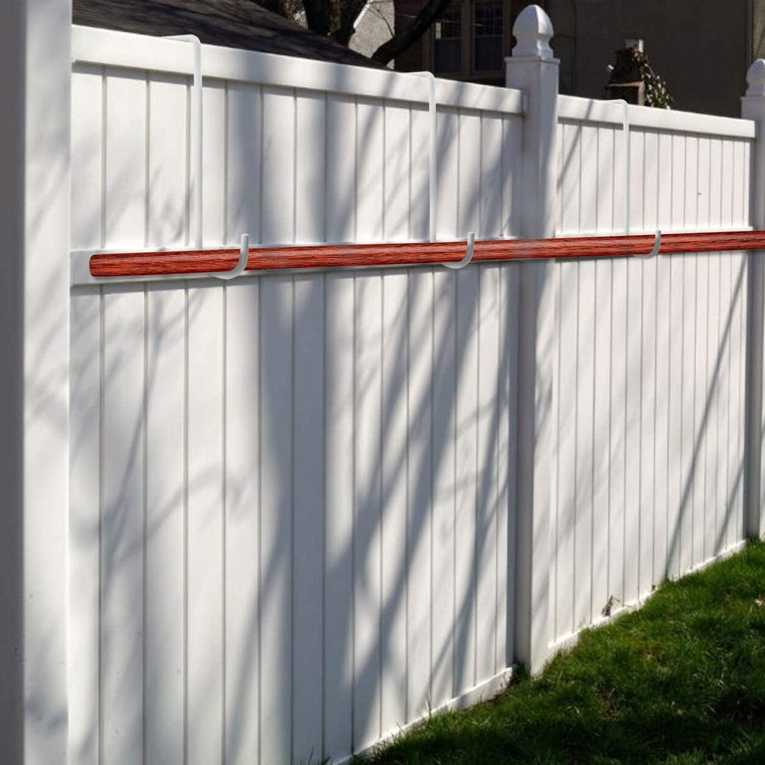 Alumawood Lattice Covers Patio Hooks 3x8in & 2x6in & Pool Equipment 6 Pack White Steel Hangers Awnings Plants & Planters 2x6in Great Brackets for Hanging Over Vinyl Fences Pergolas 