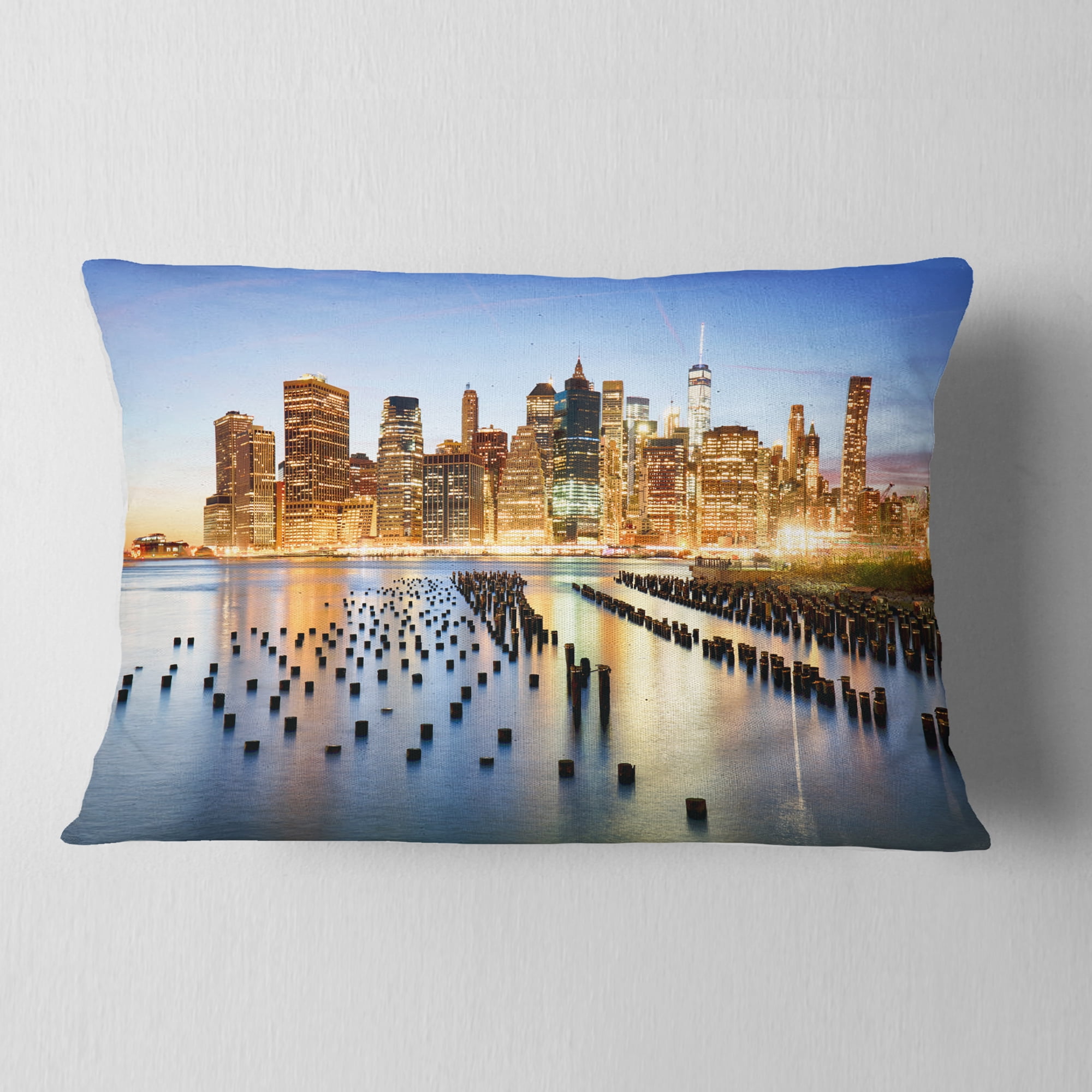 Designart 12" x 20" Multi-color Polyester Throw Pillow