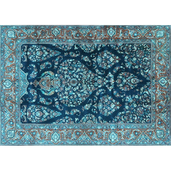 Ahgly Company Indoor Rectangle Persian Light Blue Traditional Area Rugs, 3' x 5'
