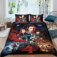 thumbnail image 2 of Stranger Things Conjunto de sábanas temático, trío de piezas, cómodo y amigable con la piel, diseño único, regalo de decoración para el hogar para familiares, amigos y fans, 90 cm * 190 cm, 2 of 6