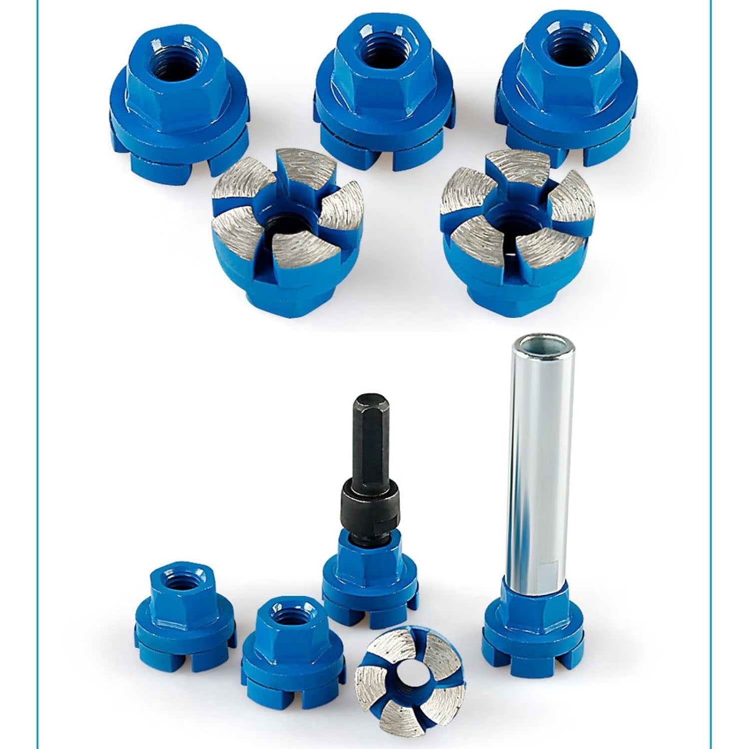 1 Inch Durable Mini Flat Grinding Head, 2025 Upguaded Diamond Flat Grinding Head for Angle Grinder Tool, Mini Diamond Grindings Heads for Stone Concrete Cement (2 Grinder+14cm)