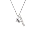 thumbnail image 2 of Delight Jewelry Silvertone Small Mother of the Bride Heart Silvertone Be Strong and Courageous Bar Charm Necklace, 23", 2 of 4