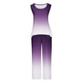 thumbnail image 4 of Mikilon Ensemble Élégant pour Femmes 2 Pcs Débardeur Imprimé Décontracté Sans Manches Col Rond Violet L, 4 of 4