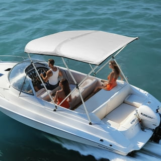 SKYSHALO 3 Bow Bimini Top Boat Cover 900D Polyester Canopy Aluminum Frame 54"-60" W