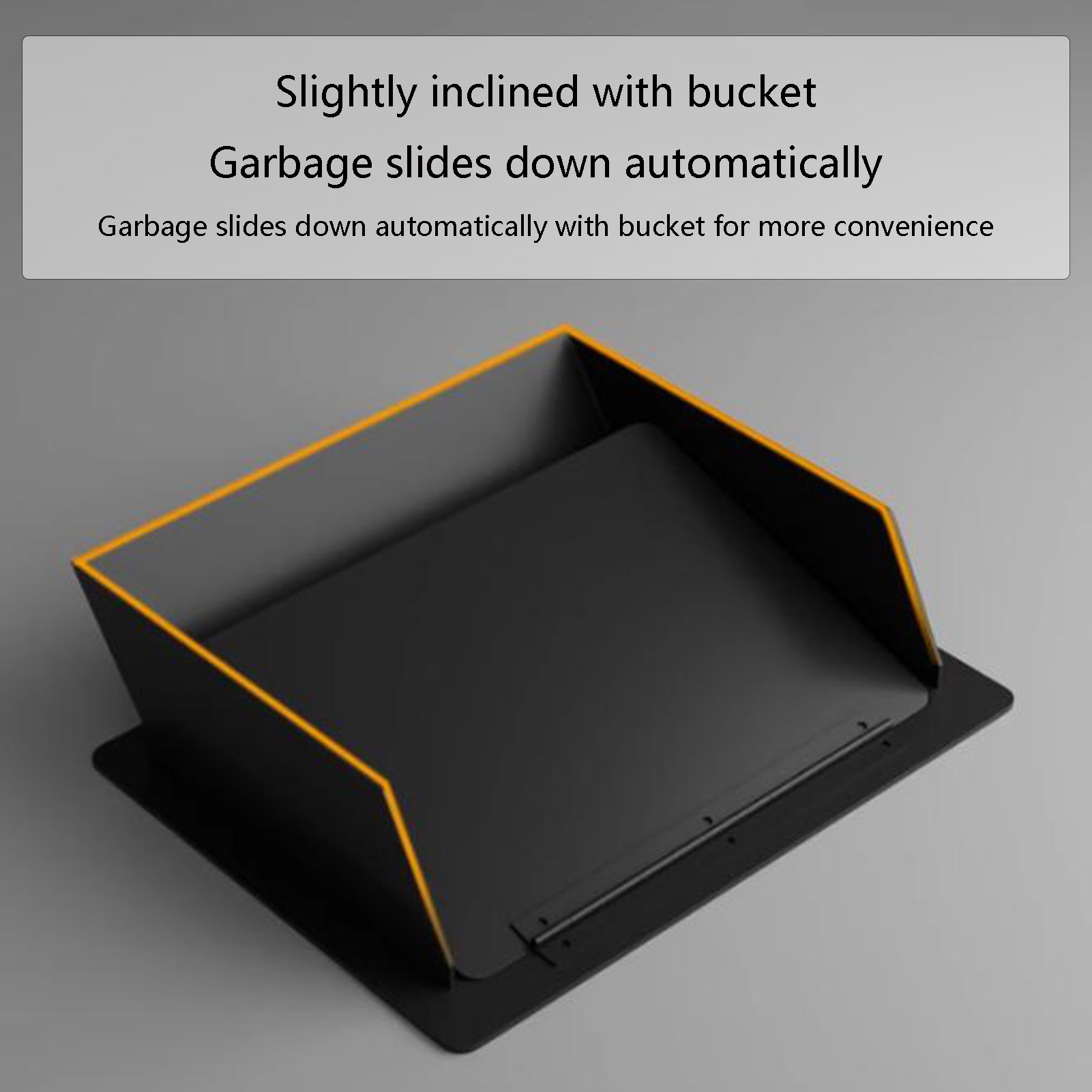 Black Embedded Trash can, Stainless steel trash can, Integrated side-opening trash can lid for kitchen waste container