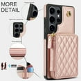 thumbnail image 3 of Compatible with Samsung Galaxy S25 Ultra 5G Wallet Phone Case Tempered Glass Screen Protector Wrist Crossbody Strap Stand Credit Card Holder RFID Slot Cell Cover for S25Ultra Women Girls Rose Gold, 3 of 10