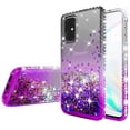 thumbnail image 3 of Compatible for Samsung Galaxy S20 Plus Case, with [Tempered Glass Screen Protector] SOGA Diamond Liquid Quicksand Cover Cute Girl Women Phone Case - Clear / Purple, 3 of 5
