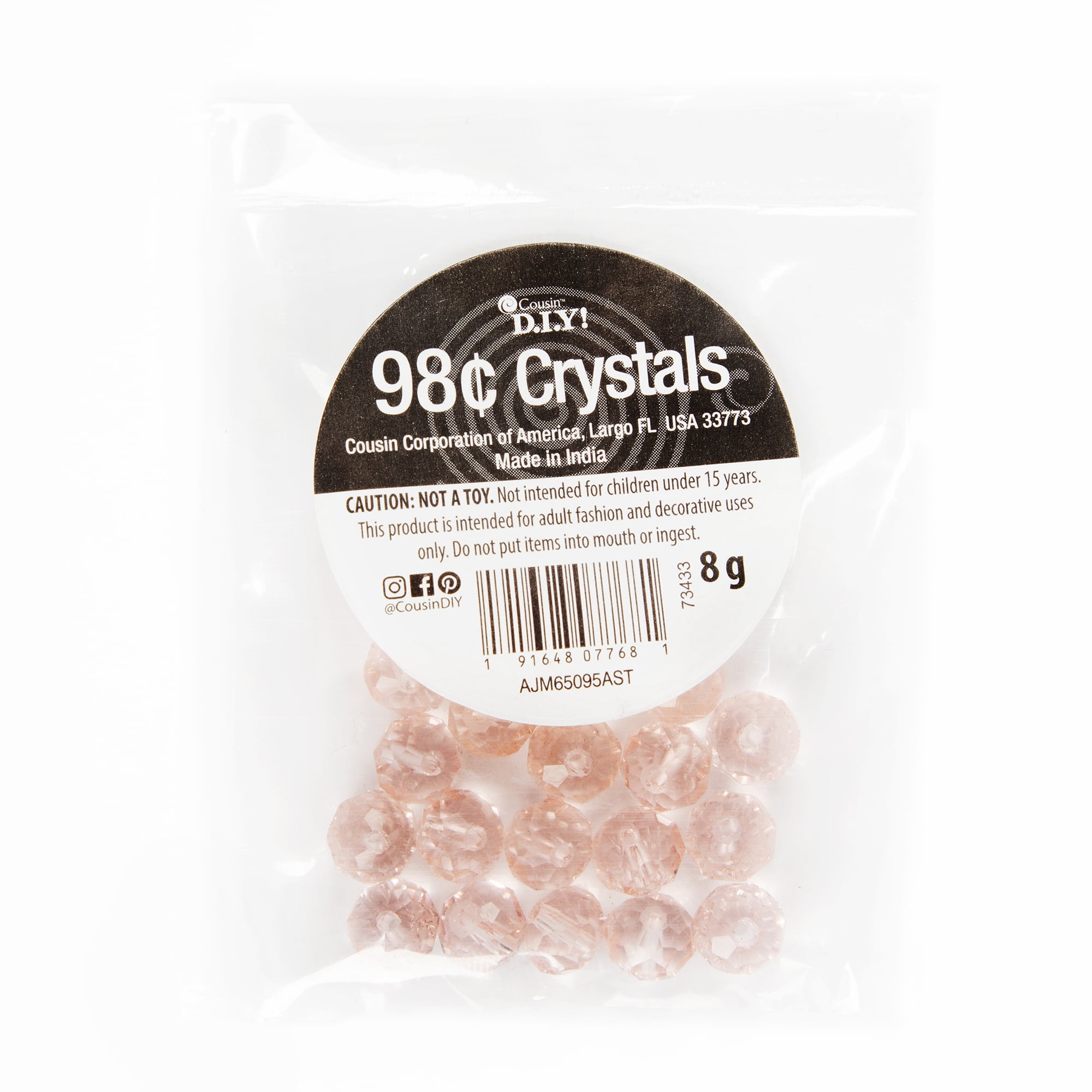Cousin DIY $.98 Light Colored Crystal Bead Assortment for Jewelry Making, 8g