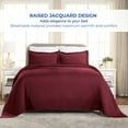 thumbnail image 5 of Superior Basket Weave 3 Piece Decorative Cotton Bedspread, Lightweight Bedding Set, Queen Size, Garnet, 5 of 10