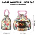 thumbnail image 5 of Pioneer Flower Drawstring Lunch Bag Women - Drawstring Lunch Bag Insulated for Work Office - Stain-Resistant Large Lunchbags for Women with Multi-Pockets, 5 of 6