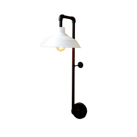 Woven Paths Modern Black Metal Wall Sconce and White Shade