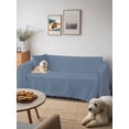 thumbnail image 6 of Blue Pure Color Sofa Covers for 2-3 Cushion Couch L-Shaped Sectional, Aesthetics Contemporary Luxury Washable Sofa Covers Slipcover for Living Room Furniture, Couch Cover Blanket 71"x134", 6 of 9