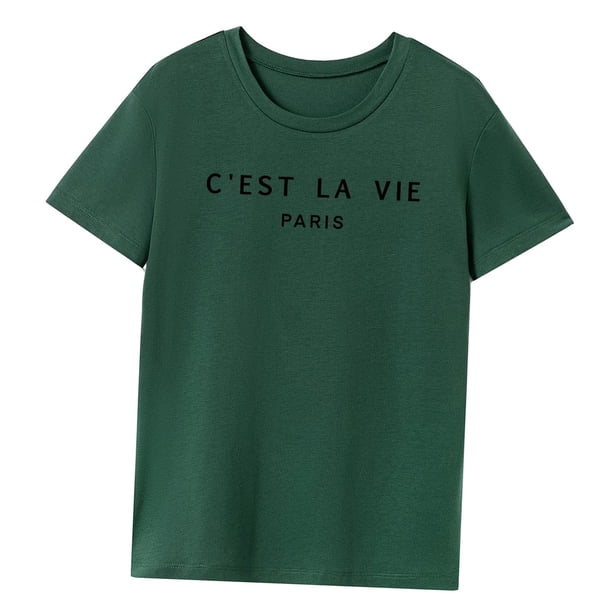 Camiseta para mujer básica camiseta simple cuello redondo para playa regalo del día de San Valentín SG