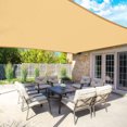 thumbnail image 3 of Squre Sun Shade Sail UV Block Waterproof Patio Awning Outdoor Garden Pool Sun Canopy Shelter Cover 10'x13'Beige, 3 of 7