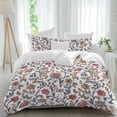 thumbnail image 2 of Boho Leaf Bedding 3 Piece Duvet Cover Set Full Size, Orange Red Spring Farmhouse Pastoral Tribal Soft Microfiber Comforter Cover with Zipper Closure & Pillowcases, Wrinkle & FadeResistant Quilt Cover, 2 of 9