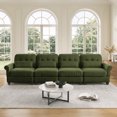 thumbnail image 3 of HUMEHA 126.7" Sectional Sofa with Ruffled Edge Chenille, 4-Seat Cloud Couch with Rolled Arms & Lumbar Pillow for Living Room, Green, 3 of 15