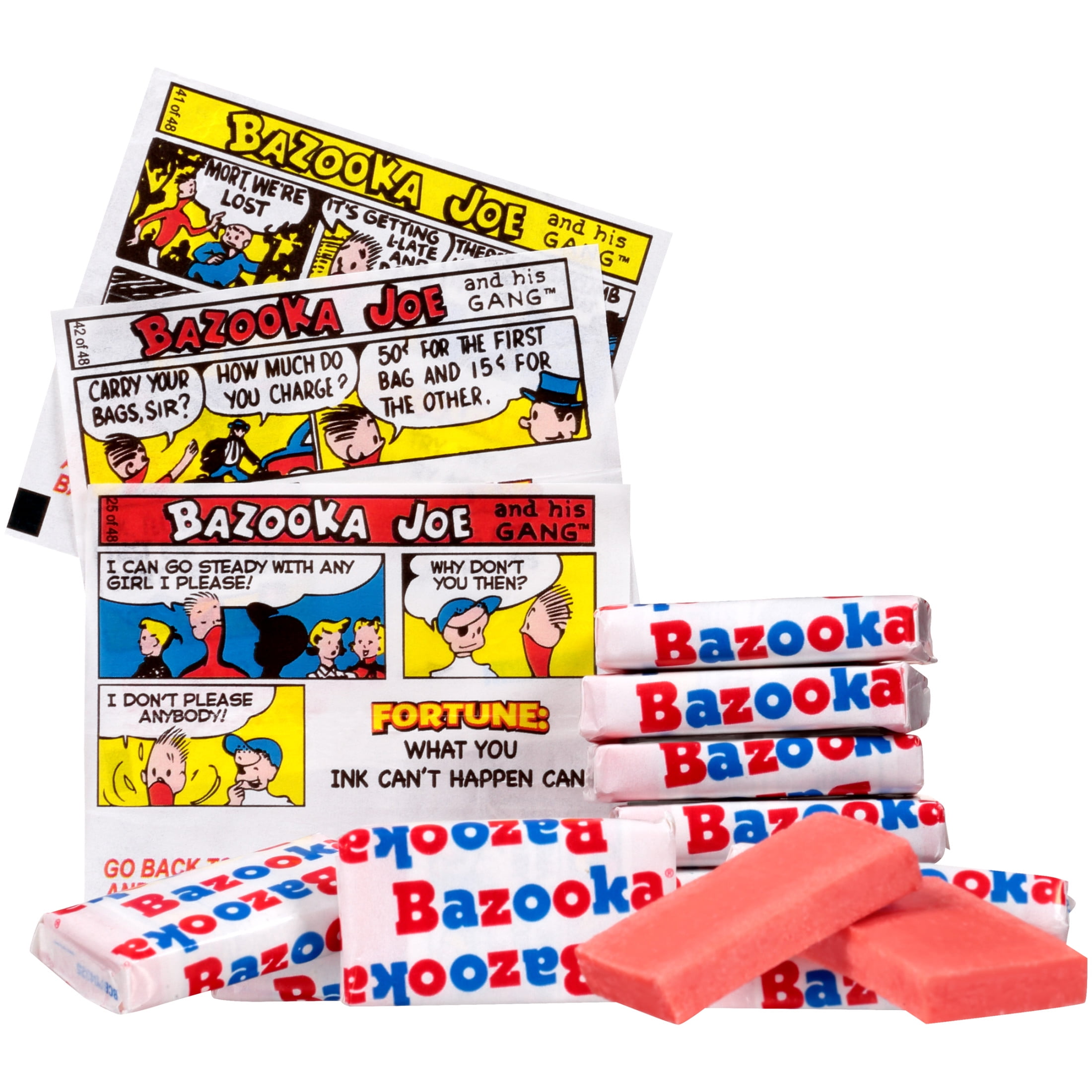Bazooka Bubble Gum Individually Wrapped, Original Flavor, Gluten-Free, Bulk, 225 Pieces