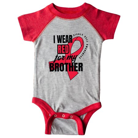 

Inktastic Sickle Cell Awareness I Wear Red For My Brother Gift Baby Boy or Baby Girl Bodysuit