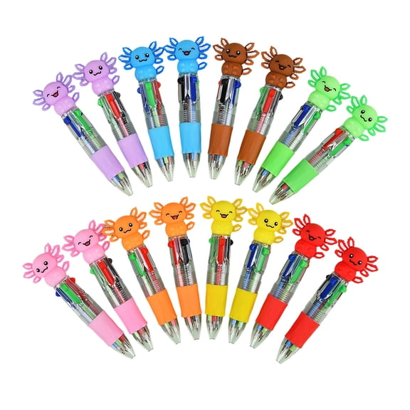 YMMB Axolotl 4-in-1 Cute Pens, Gifts for Students Congrats Grad Prizes, Fun Kawaii Ballpoint Pens for Birthdays Party Favors Gifts