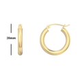 thumbnail image 4 of Medium Tube Hoop Earrings - 14k Yellow Gold, 4 of 6