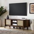 thumbnail image 2 of Media TV Stand Console Table, Walnut Brown, Wood, Living Dining Room Kitchen Cafe Bistro Hospitality Restaurant, Modern Contemporary, HB37740, 2 of 10