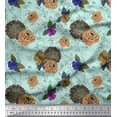 thumbnail image 1 of Soimoi Poly Georgette Fabric Leaves,Dahlia & Peony Floral Print Fabric by the Yard 52 Inch Wide, 1 of 1