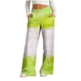 thumbnail image 1 of Yuyuzo Womens Wide Leg Pants High Waisted Drawstring Dressy Casual Color Block Lounge Trousers with Pockets, 1 of 4