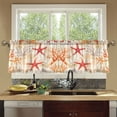 thumbnail image 4 of Yayeee Kitchen Curtains Tier Set of 2 Light Filtering 57"x24" Over Sink Window Panels, Orange Starfish, 4 of 7