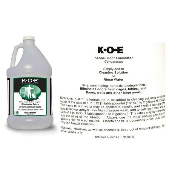 Nontoxic Biodegradable Dog Kennel Odor Eliminator Dilutes 1/4 oz to One Gallon