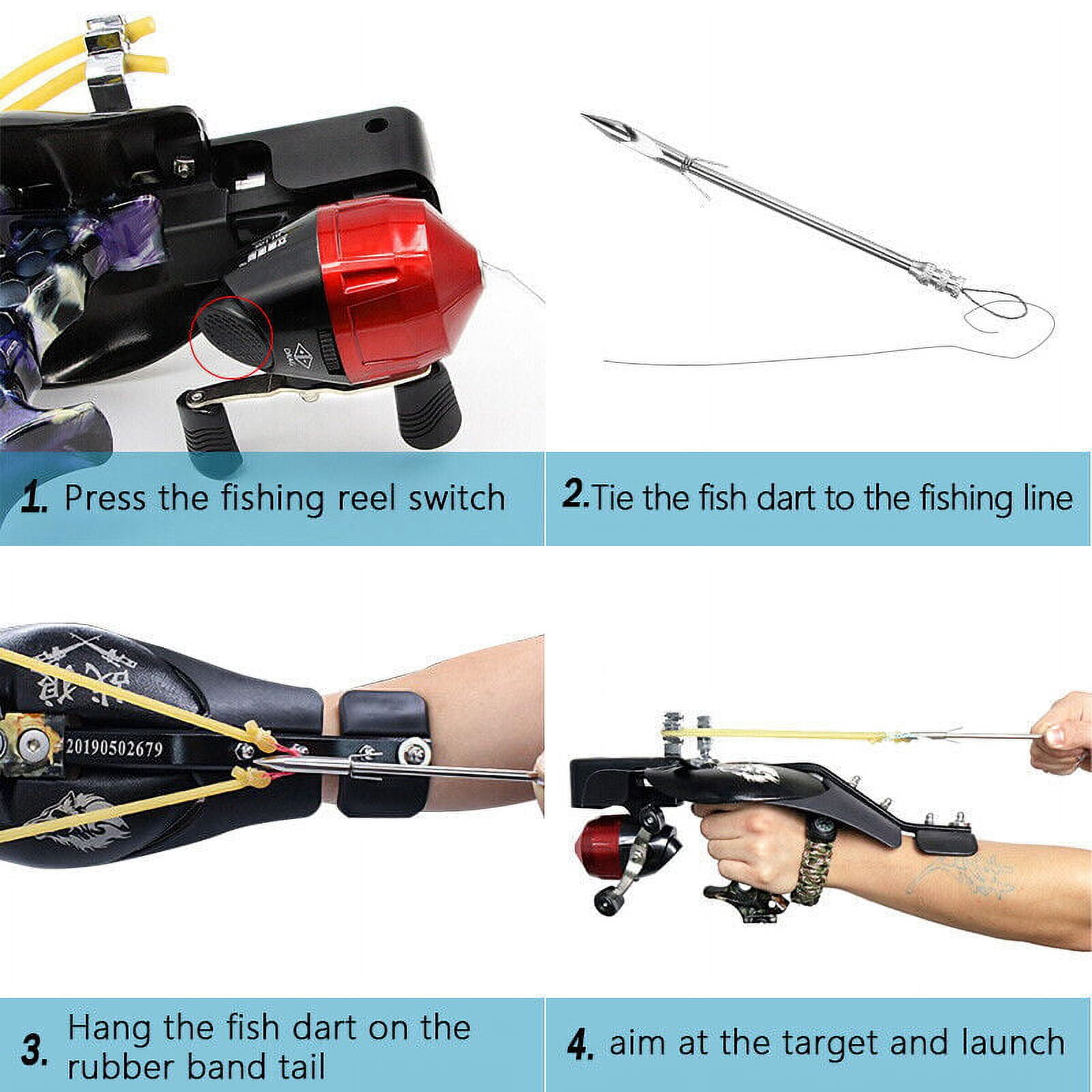  OBTOUTDOOR Slingshot Fishing Kit with Reel Slingshot Darts  Folding Fishing Slingshot with Wrist Support Powerful Slingshot for Fishing  and Hunting Shooting : Sports & Outdoors
