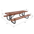 thumbnail image 3 of LifeYard 8' Rectangular Metal Picnic Table, 96" L x 62" W, Expanded Metal, (Brown), 3 of 7