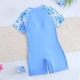thumbnail image 6 of HOWPAY Girls One Piece Swimsuits Summer Short Sleeve Quick Drying Bathing Suit Floral Print Soft Loose Fit Beach Pool Swimwear Light Blue, 6 of 6