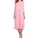 thumbnail image 1 of Generic 2025 Autumn New round Neck Half Sleeve Solid Color Wide Hem Dress, 1 of 1