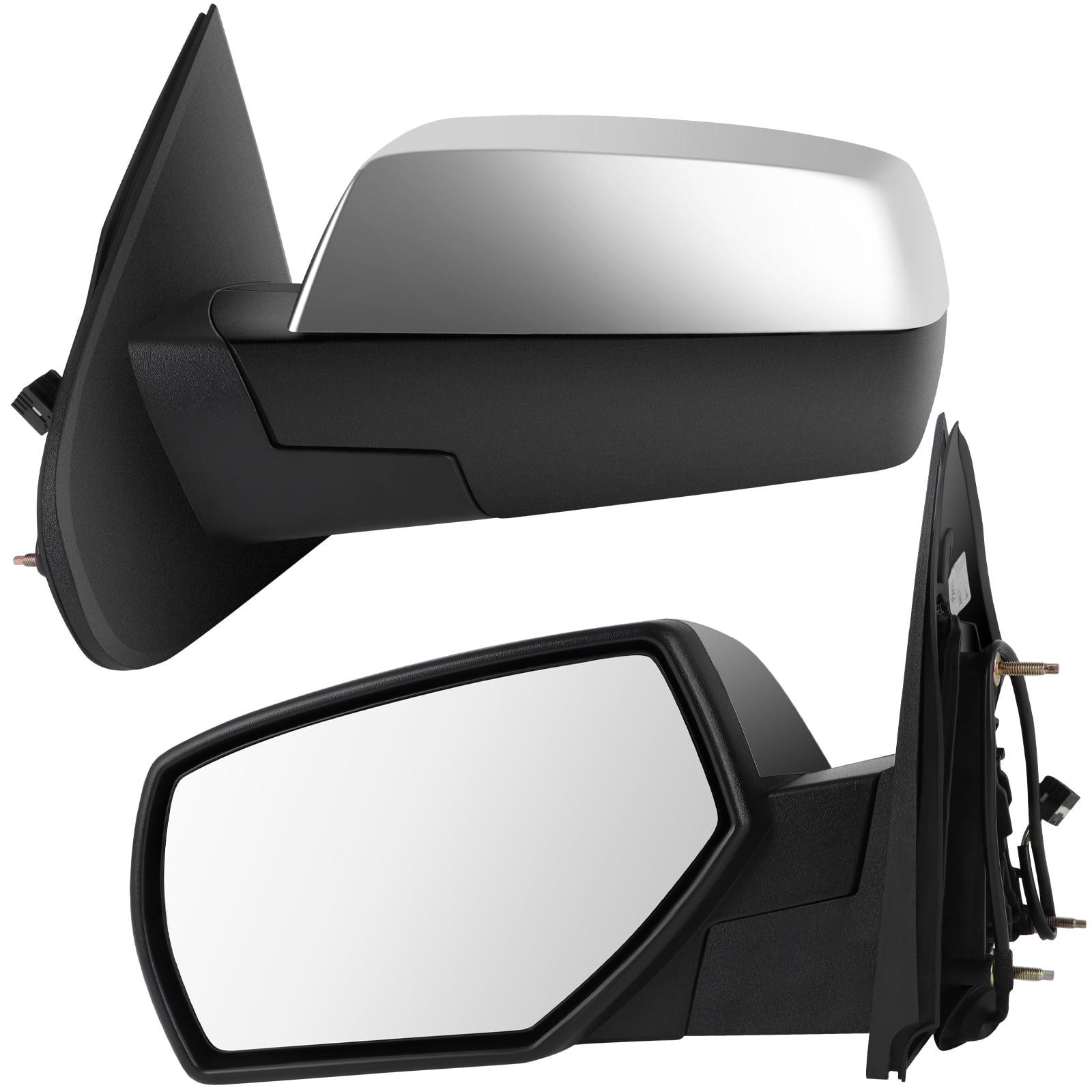 ECCPP Driver Side Mirrors, Power Heated Left Rear View Mirrors Chrome fit 2014 2015 2016 2017 For Chevy Silverado 1500 For GMC Sierra 1500