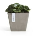 thumbnail image 4 of Ecopots Rotterdam Durable Modern Square Indoor/Outdoor Recycled Based Composite Flower Planter, Taupe, 8", 4 of 4