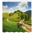 thumbnail image 3 of Ambesonne Nature Shower Curtain, Hillside Meadow Trees, 69"Wx75"L, Green Blue, 3 of 5