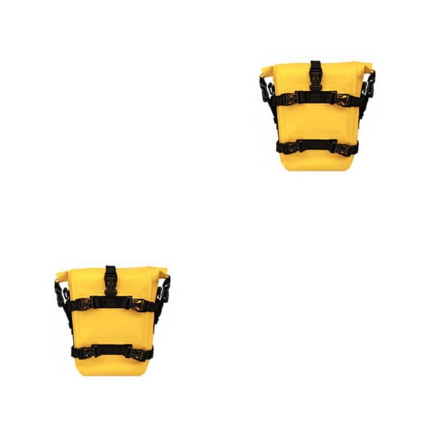 Kenally Bolsa de parachoques de gran capacidad para motocicleta, correa ajustable, bolsas impermeables para motocicleta, bolsa de herramientas, Amarillo 2piezas