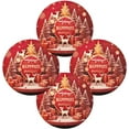 thumbnail image 2 of GZHJMY Merry Christmas Round Placemats 15.4in, Washable Heat Resistant Table Mats for Dining Tables Kitchen Wedding Party Decoration Plate Mats Set of 4 Table Mat, 2 of 7