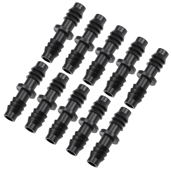 Barb Drip Pipe Connector 8mm Inner Diameter Hose Fitting Straight for Garden Irrigation System, Plastic 10pcs